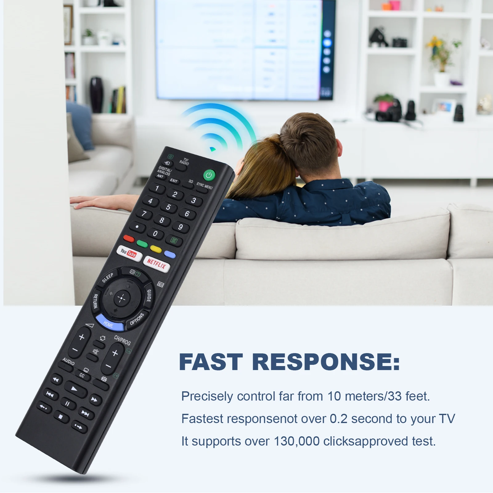 New Remote Control RMT-TX300P for Sony 4K HDR Ultra HD Smart TV with YouTube Netflix Buttons KD-43X7000E KD-43X7000F - Imagen 4