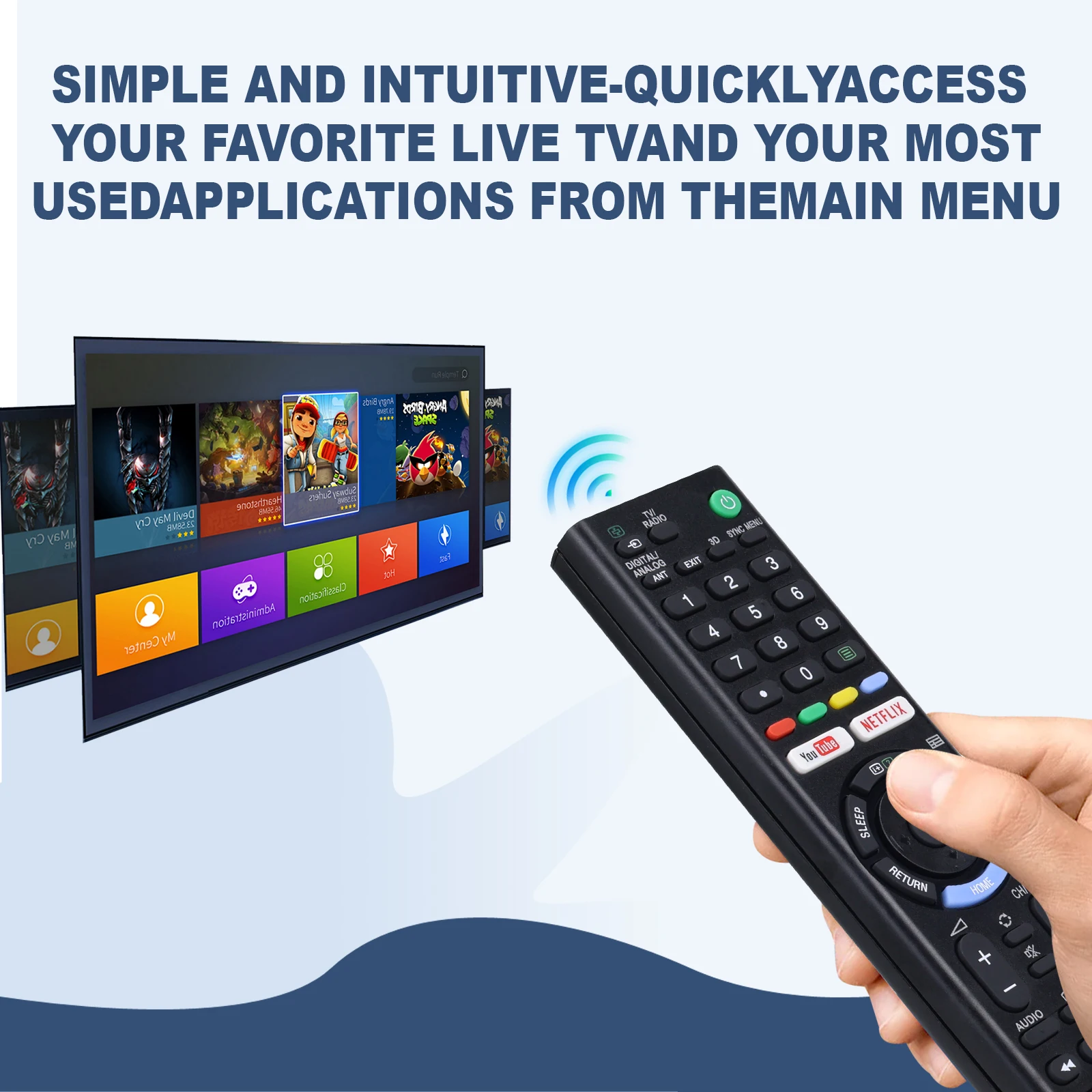 New Remote Control RMT-TX300P for Sony 4K HDR Ultra HD Smart TV with YouTube Netflix Buttons KD-43X7000E KD-43X7000F - Imagen 5