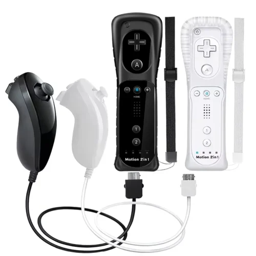 For Nintendo Wii Control Joystick 2 in 1 Wireless Remote Gamepad Controller Set Motion Plus with Silicone Case For Nintendo Wii