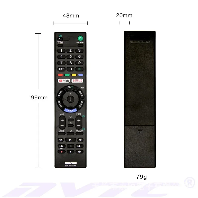 RMT-TX300P Remote Control For Sony 4K HDR Ultra HD Smart TV RMT-TX300B RMT-TX300U YOUTUBE/NETFLIX KD-43X7000E Replace Controller - Imagen 2