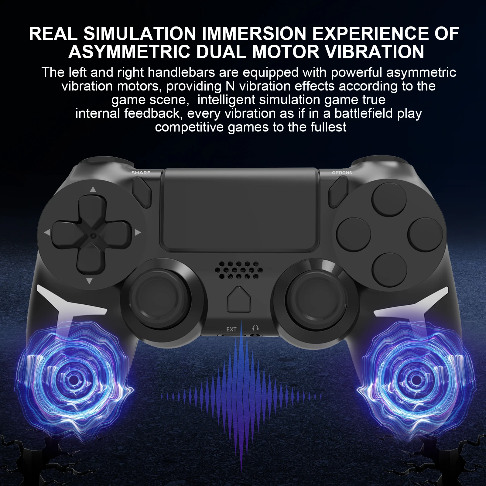 GAMINJA 6-axis Gyroscope Dual Vibration With touch pad Wireless Gamepad Bluetooth Controller For PS4 PS3 Console Computer PC - Imagen 3