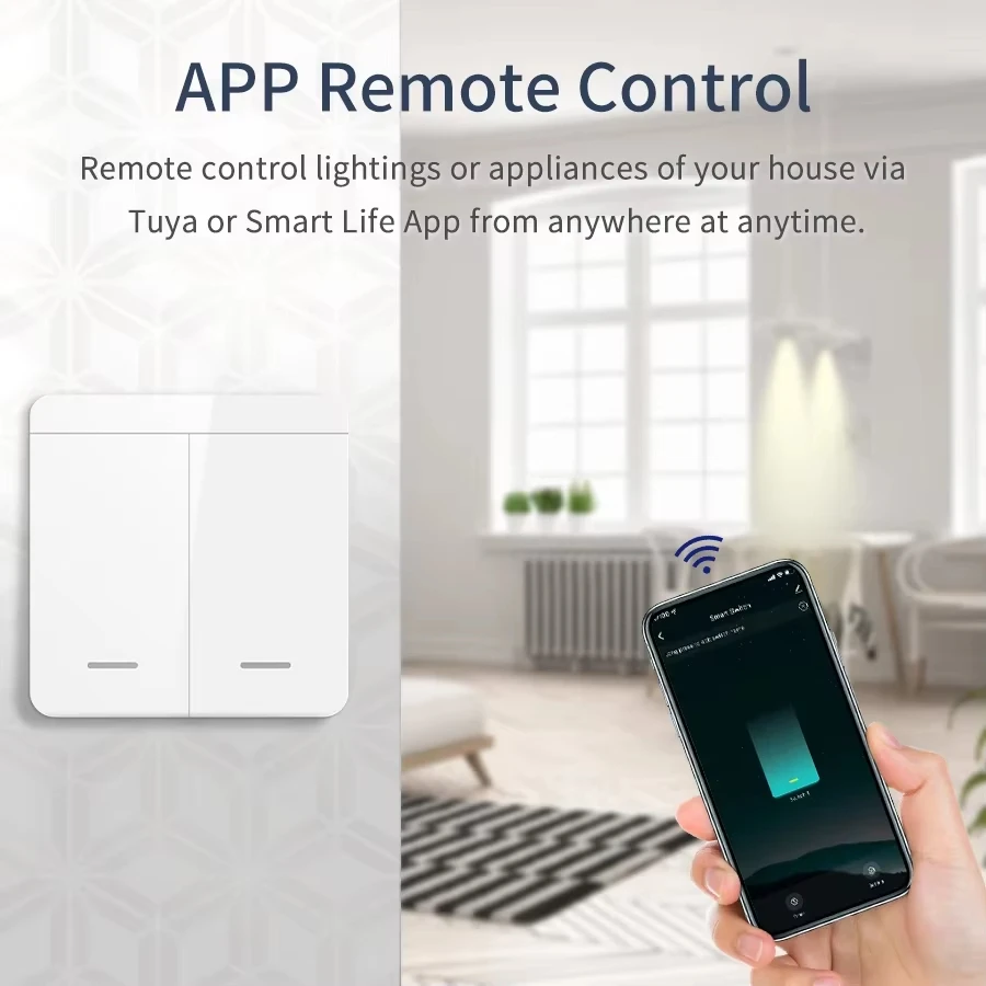 Tuya Smart WiFi Switch For Lighting RF 433MHz Wireless Switch Smart Life APP Voice Control Work With Alexa Google Home Alice - Imagen 4